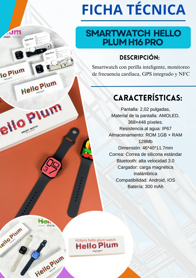 SMARTWATCH HELLO PLUM H16 PRO