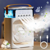 MINI VENTILADOR LUZ LED 3 EN 1